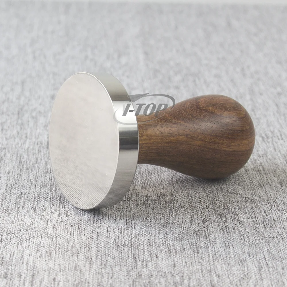 Coffee Press Tool Stainless Steel based with Solid Heavy wooden handle coffee tamper