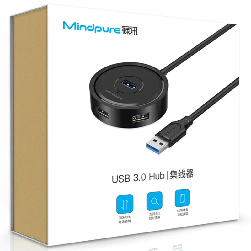 Epsilon Usb3.0 4-портовый концентратор 300 МБ/с. Тип C интерфейс питания Поддержка большой емкости корпус переносного