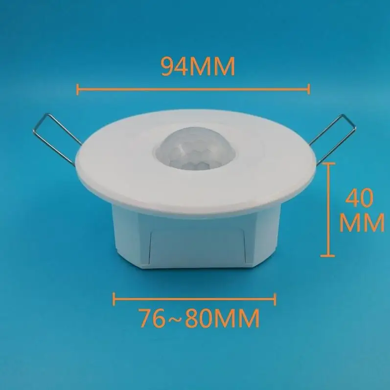 Flushbonding Потолок PIR сенсор движения переключатель Регулируемая чувствительность задержки расстояние интеллектуальные сроки переключатель AC220V