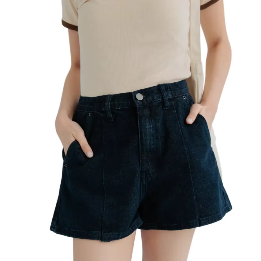 Summer Hot Sale Short Jeans Elastic Waistband Back A Line Shorts Denim Jeans For Women