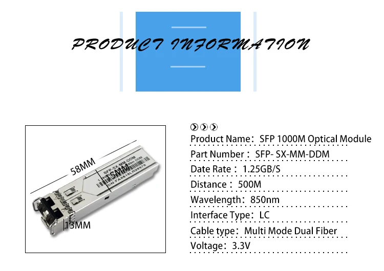 factoryPrice1.25Gb/s SFPoptical module 500M 850nm SFP TransceiveModule MMDF LC DDM modulos transceptoresfiber Optic Equipment