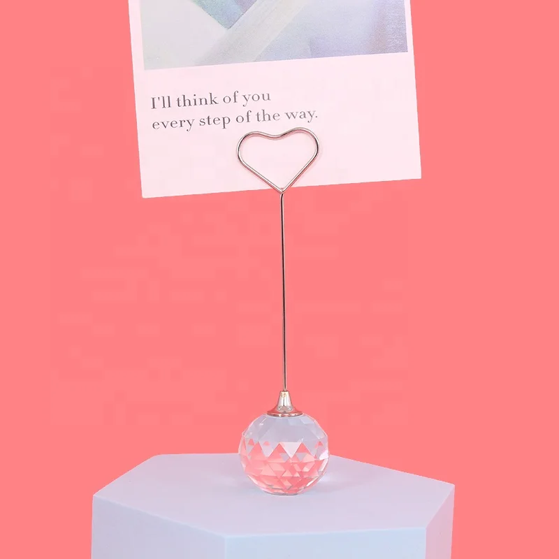Crystal Ball base New Arrivals card Holder Heart shape for Wedding Party