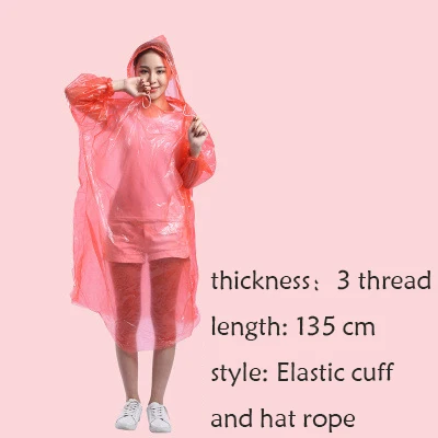 Cheap price disposable rain coat with hat rope and elastic cuff wind proof waterproof custom adult poncho