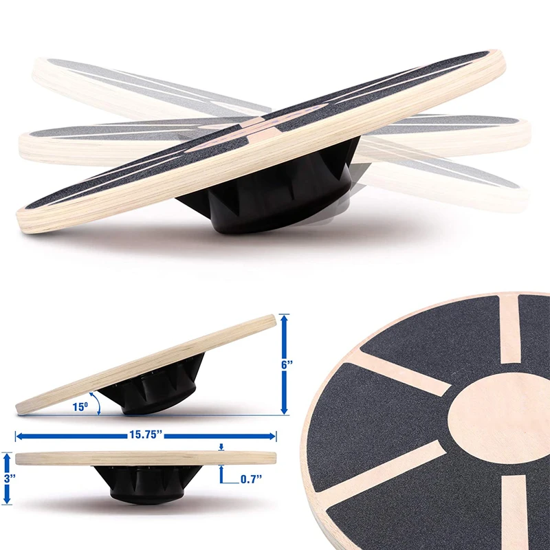 2022 Hot Sale Balance Stability Trainer Non-slip Wooden Wobble Balance Board