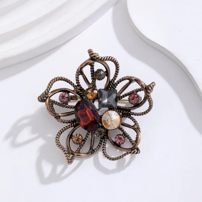 Gothic style jewelry wholesale vintage flower brooches big broaches women brooches