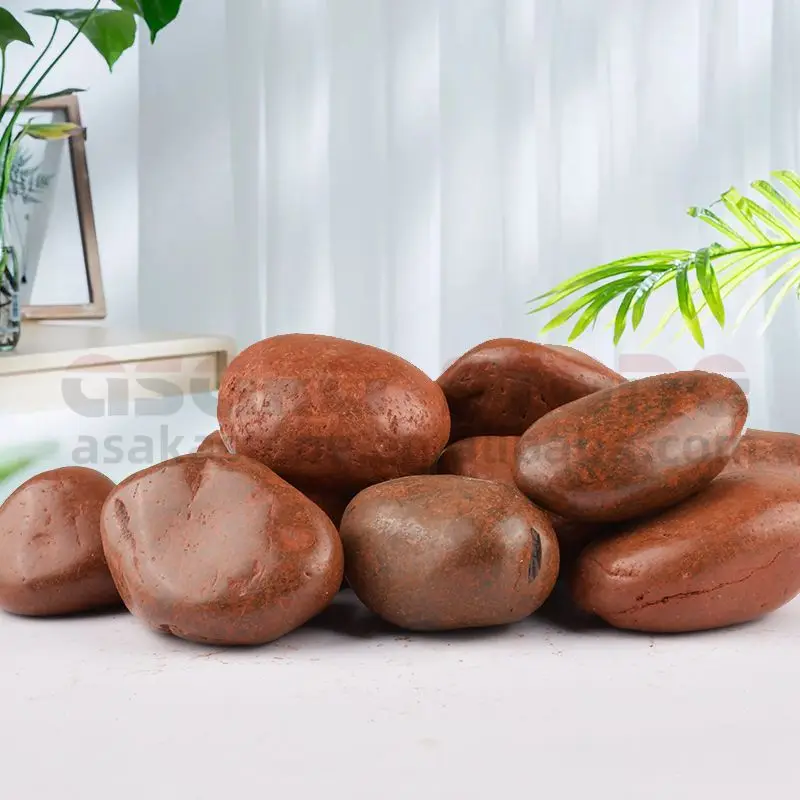 China Factory Supply High Polished Cobbles Red Cobblestones Outdoor Garden Stone Decorative Landscaping Rock River Stone Pebbles