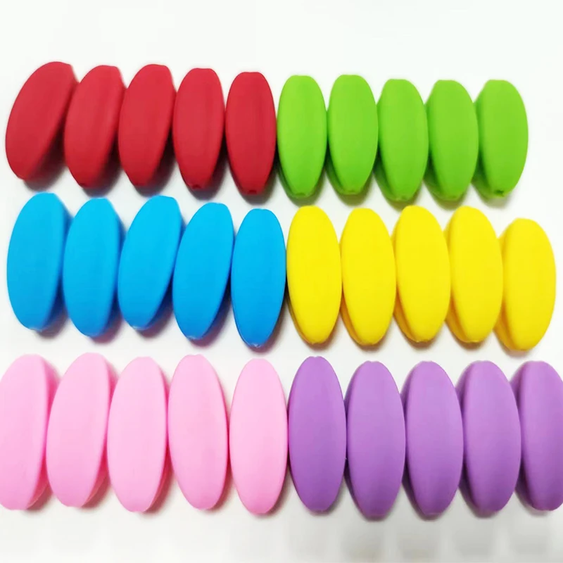 Customized 100% BPA Free Food Grade Silicone Beads for Babies DIY silicone comfort bead chain Silicone Focal Beads