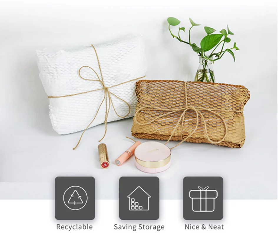 White Kraft Roll Tissue Paper For Wrapping Material Wedding Birthday Party Art Craft Handmade Honeycomb Packaging Papers