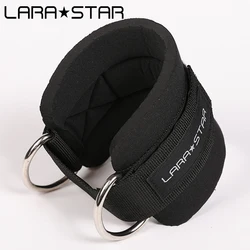 Amazon Hot Sale 2 D Rings LARASTAR Fitness Premium With Comfortable Padding Gym Sports Ankle D Ring Ankle Straps