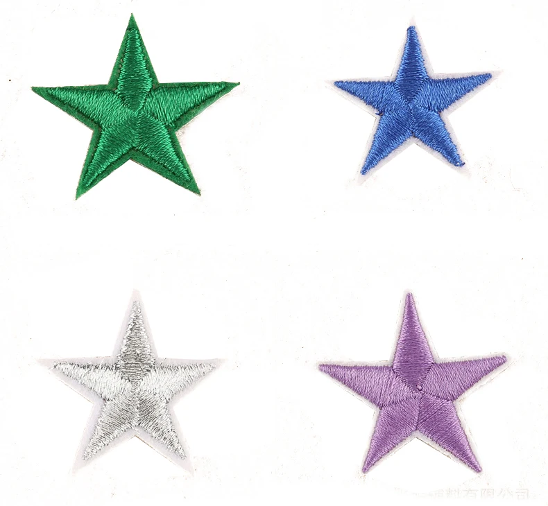 Custom new design small star embroidery patches for clothing