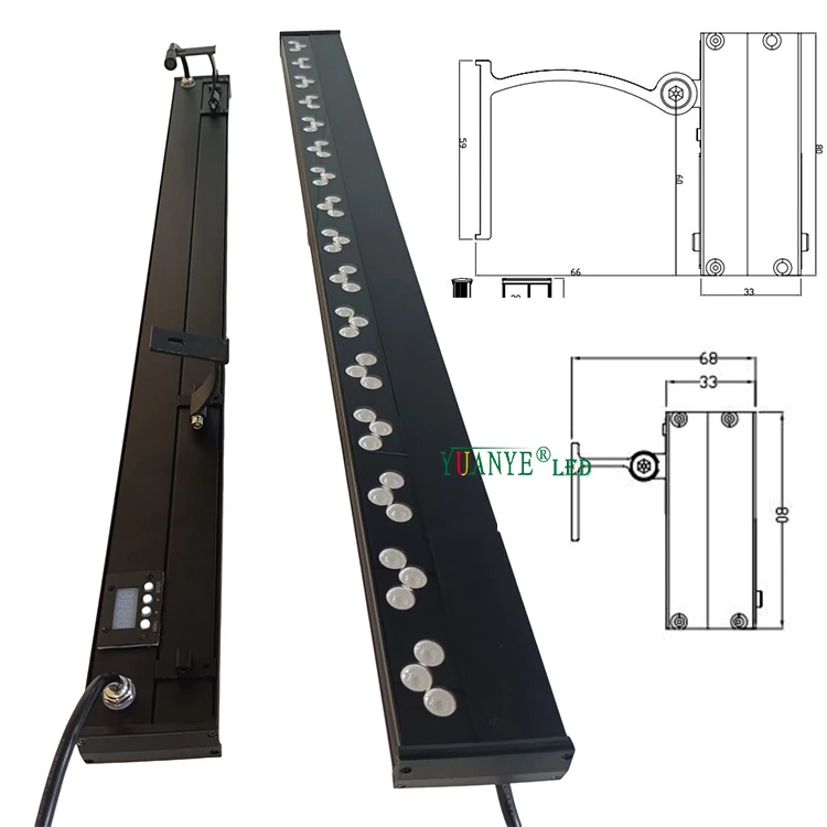 Dmx512 Built In Decoder Led Wall Washer Lights Ac100V Ac240V For Stage Car Wash Shop Sports Stadiums