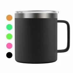 High quality 12oz &14oz insulated thermo custom double wall stainless steel travel coffee mugs with different lids and straw