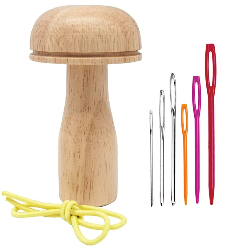 Darning Mushroom Lovely Wooden Mushroom Darner for Socks Speedweve Darning Tool for Sewing Darning Needle Patch Holes in Clothes
