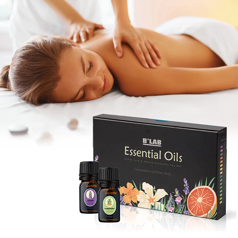 16 Scent Aromatherapy Essential Oils Private Label Gift Set 5ml Lavender Oil For Diffuser Relaxation And Calming