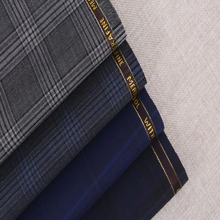 Высококачественная 50 шерстяная эластичная Клетчатая Шерстяная ткань для повседневного костюма