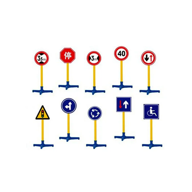 Wholesale high quality popular kindergarten kids educational traffic warning signs toys preschool traffic road signs