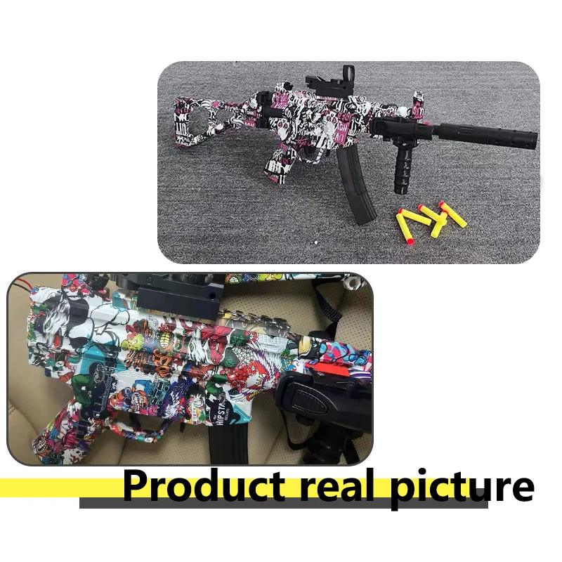 Electric MP5K gel splatter blaster gun Christmas gift fast shooting MP5 electric splatter toy gun for kids