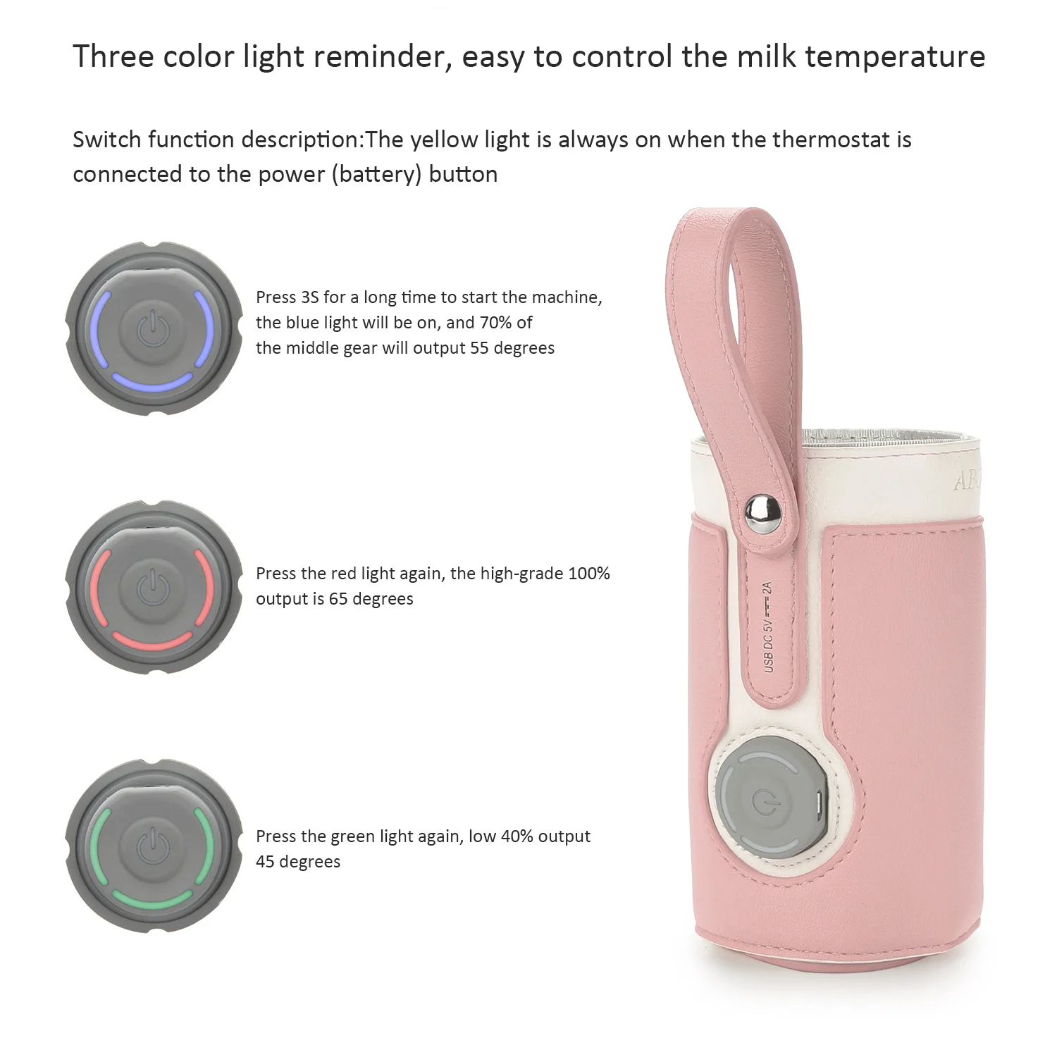 Portable Warm Sleeve Of Baby Bottle USB Baby Bottle Warmer Bottle Heater Keep Baby Milk or Water Warm