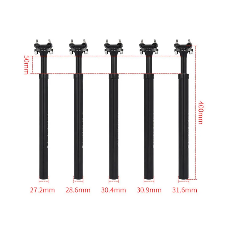 Custom 400MM Length Bicycle Seat Post AL 6061 T6 Aluminum Alloy Mountain Road Bike Suspension Seatpost