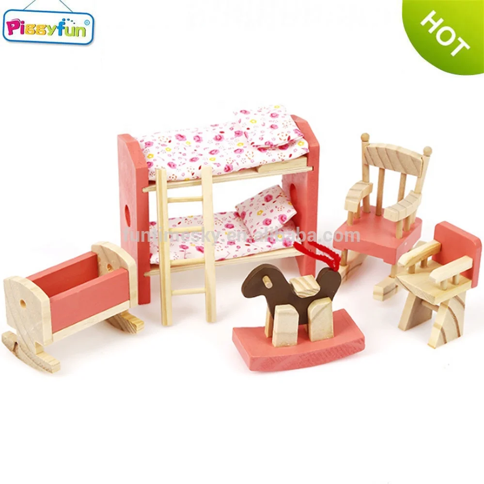 
2021 Hot Popular Pretend Furniture Toy Wood Doll House accessories furniture toys 
