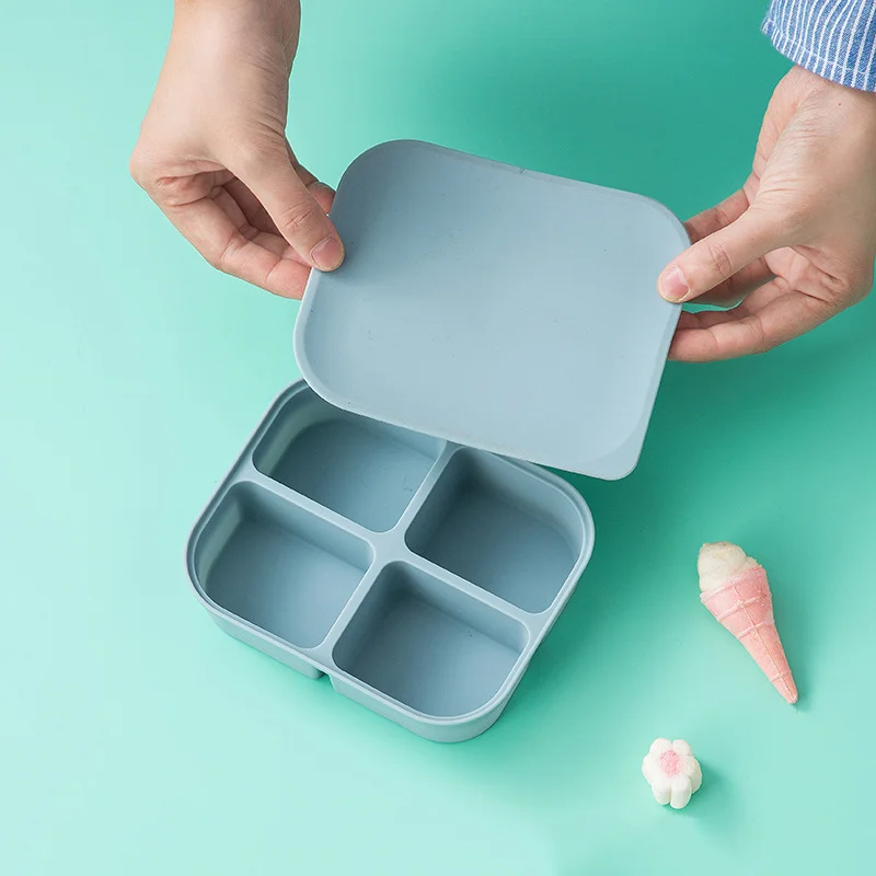 Многоразовый силиконовый контейнер для детских закусок без бисфенола А, безопасный для микроволновой печи силиконовый контейнер для хранения детского питания с крышкой