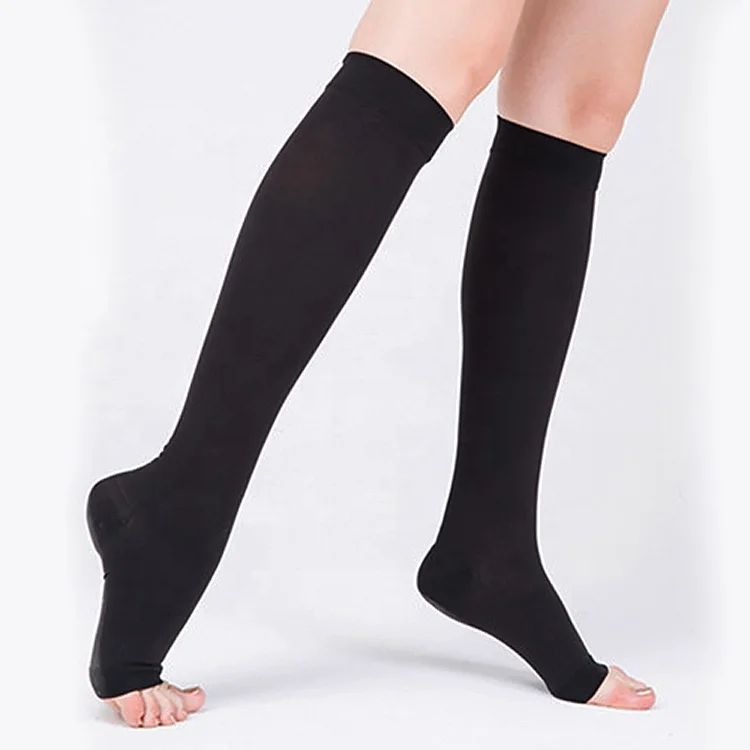 Factory Direct Open Toe Compression Stockings 20-30mmhg Medical Varicose Veins Socks for Men & Women
