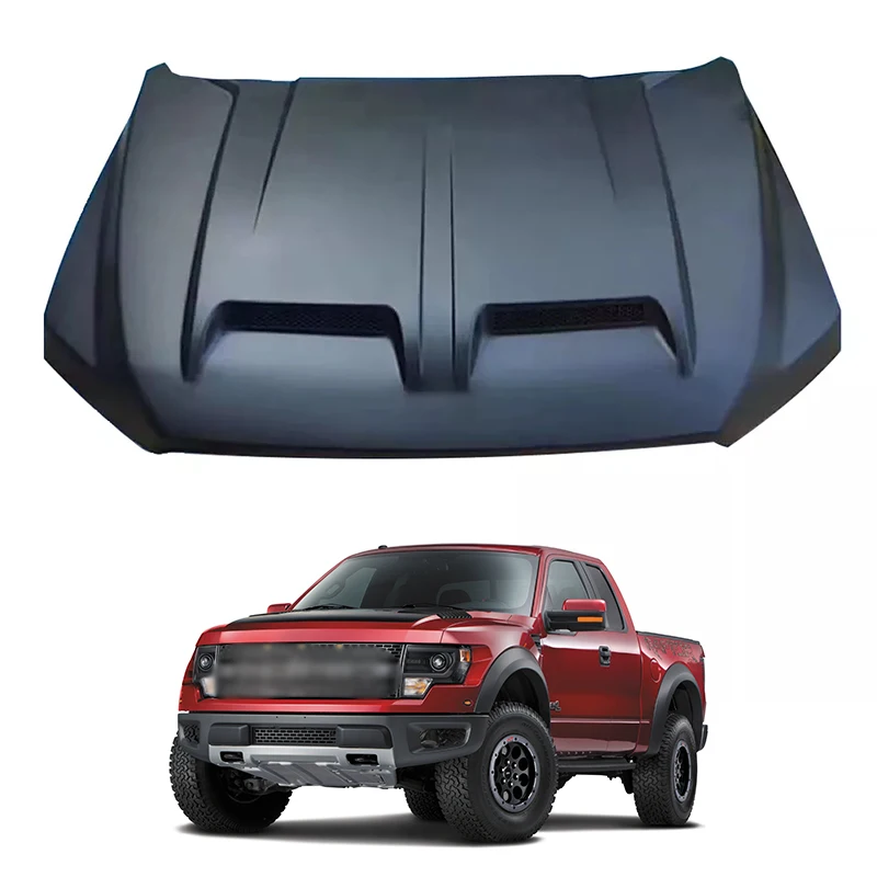 Лидер продаж, черная крышка капота двигателя из углеродного волокна для Ford F150