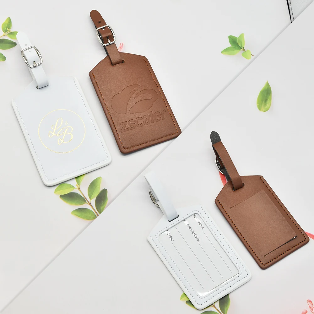 Custom logo multi-color plane boarding pass suitcase tag checked boarding travel waterproof leather luggage tag