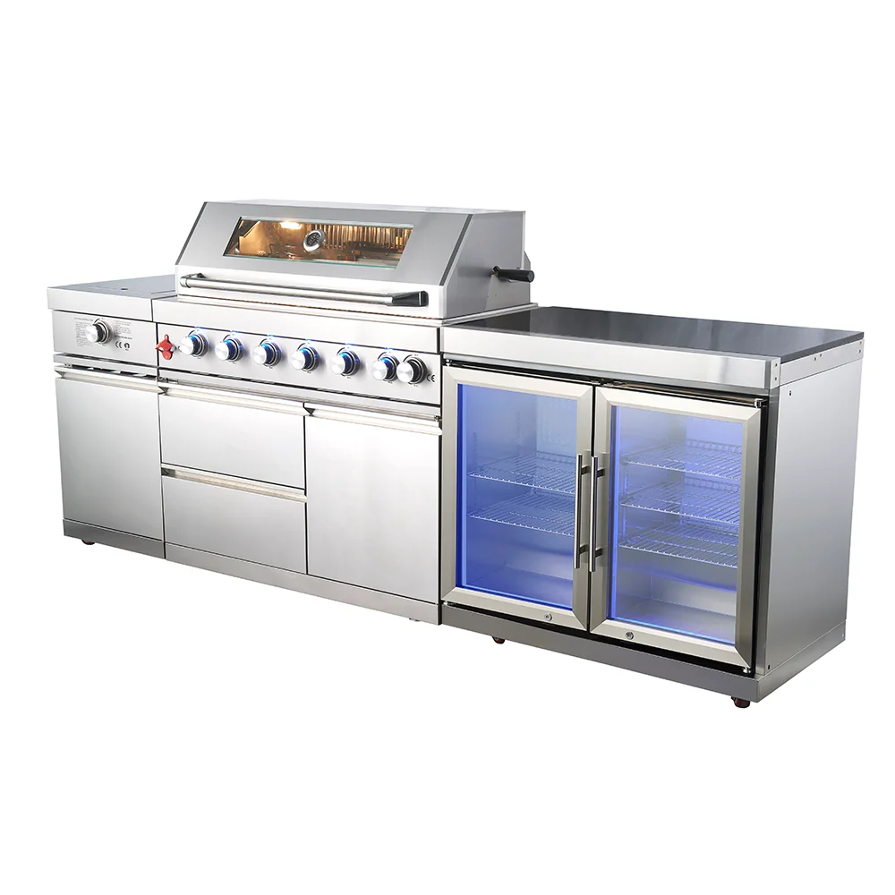 Manufacturers Custom Stainless Steel Garden Cooking BBQ Modular Outdoor Kitchen Cabinets with Gas Grill