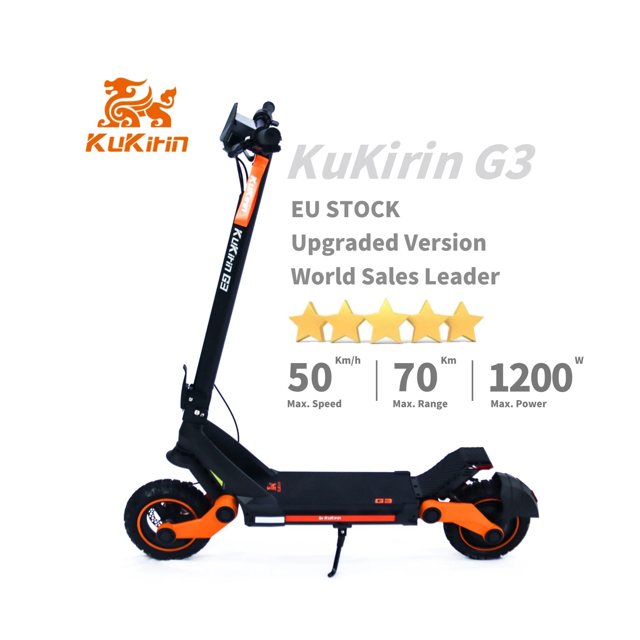 EU STOCK 2024 Новое поступление KuKirin G3 1200 Вт максимальная скорость 50 км/ч 70 км Диапазон IP54 Водонепроницаемый Электрический скутер
