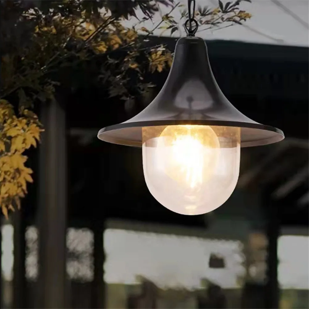 Contemporary Outdoor Pendent Lamp LED Waterproof Villa Garden Courtyard Gate Corridor Balcony Pendent Lamp