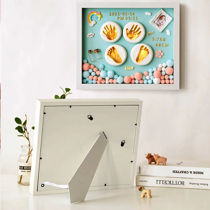 Factory Price Baby Clay Photo Frame Footprint Handprint Clay Kit Keepsake Gift Foot Print Clay