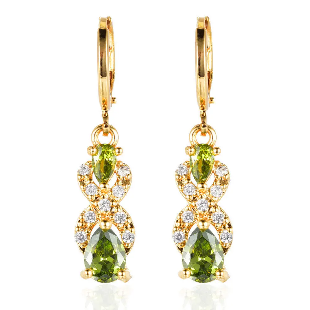 CLASSIC Brass Zircon Drop Earrings Stud Earrings Fine Jewelry Earring for Women Pink Party Jewelry Copper For Women