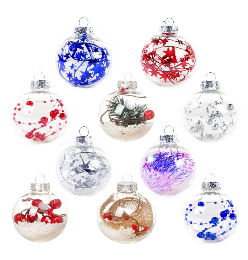 Wholesale Ornament Christmas Crystal Ball Clear Transparent Christmas ball
