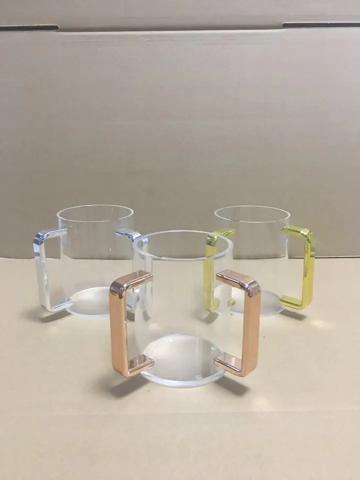 Jewish Lucite Acrylic Washing Mug Round Two Handles Plexiglass Kosher Handle Wash cup