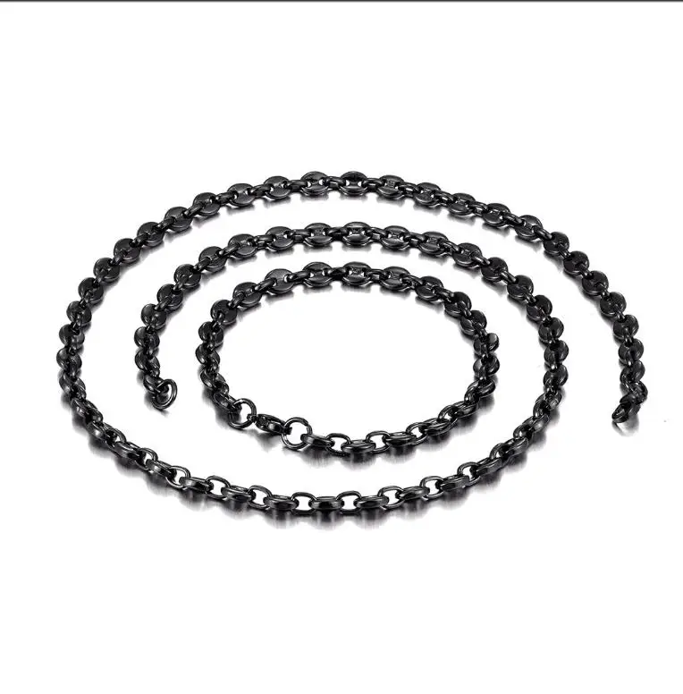 Anklet  bracelet Necklace Choker 18k gold silver black coffee Link Chain 7mm 9mm 11mm custom length Necklace Collar y pulsera