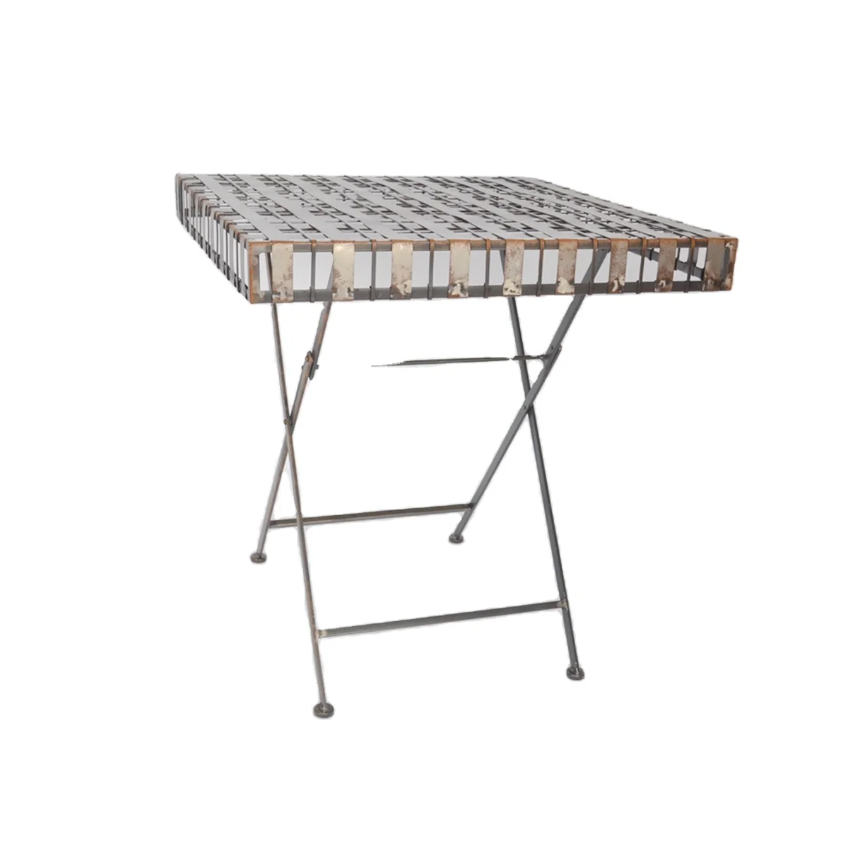 Yinfa Factory Grid Decor Coffee Table Top Rust-free Foldable End Table for Sofa Couch Living Room Snack Coffee Plant Stand