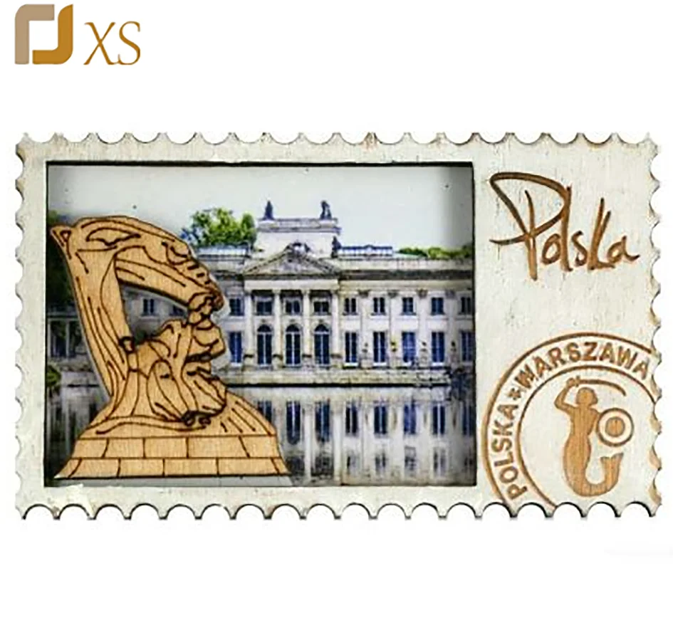 Custom Country Landscape Poland Souvenir Laser Engraved Wood Fridge Magnet