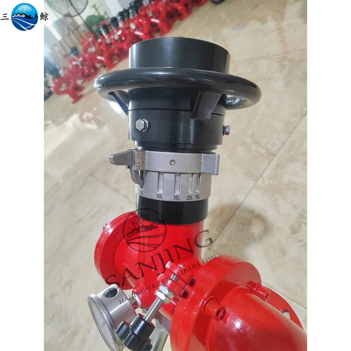 High Quality Hard Aluminum Alloy Heart Shaped Jet Spray Handle Operated Fixed Fire Water Monitor