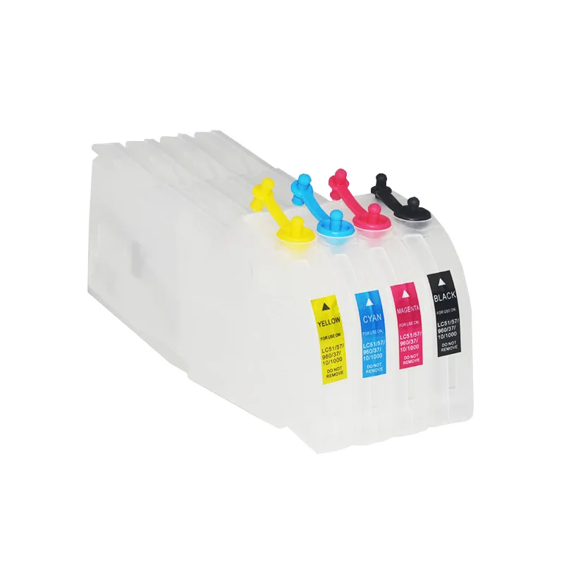 LC51 LC37 LC57 LC970 LC1000 Long Refillable Ink cartridge for  brother DCP-130C 135C DCP-330C DCP-350C 540CN/560CN