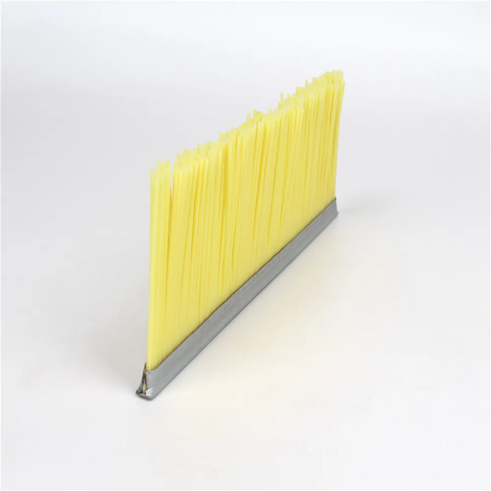 Hard PBT bristle strip brush for machine cabinet