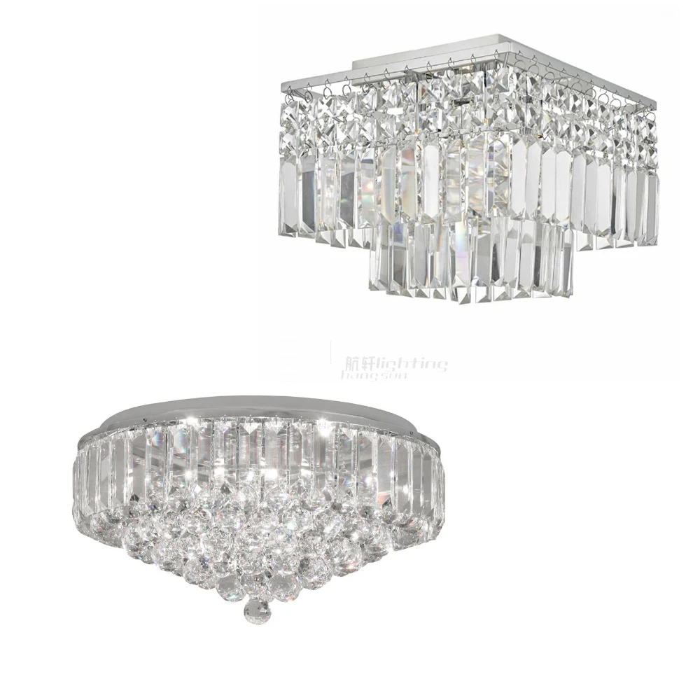 Design square ceiling light suspended modern light fancy clear crystal lighting chandeliers ceiling