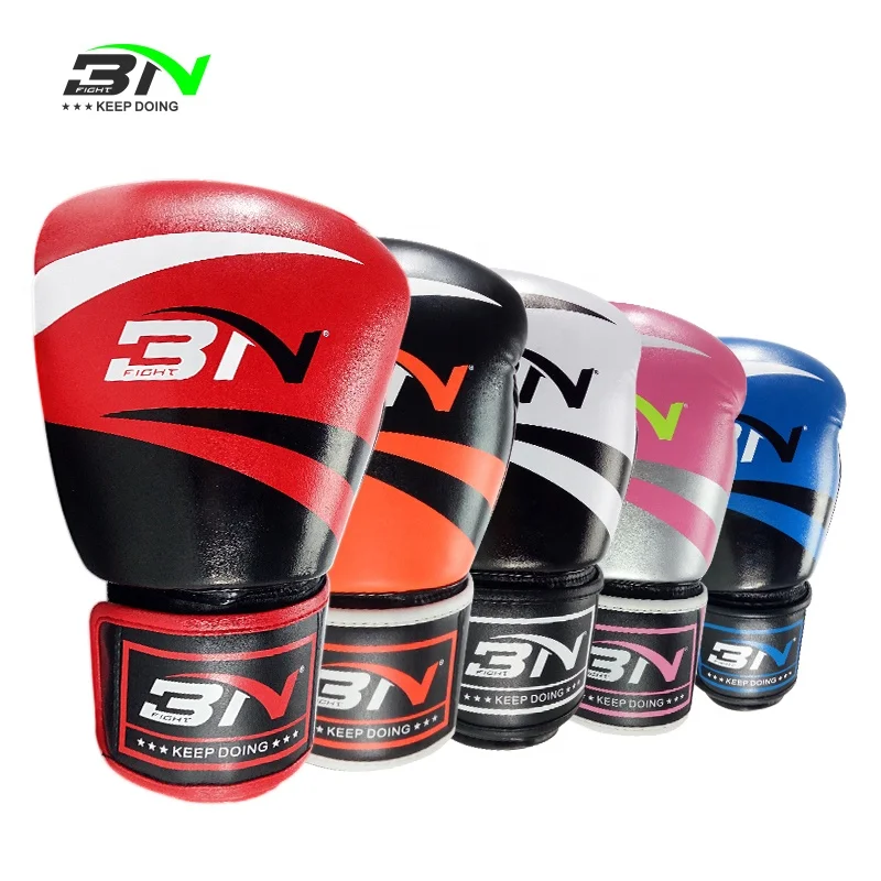 BN Leather Boxing Gloves Training Kick Boxing Gloves for  Muay Thai  Kickboxing Karate Sparring MMA Gloves