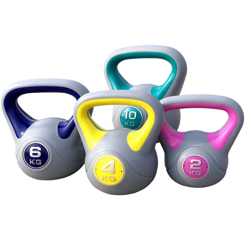 Hot Selling Double Color Custom Logo Vinyl Coated Cement Kettlebell