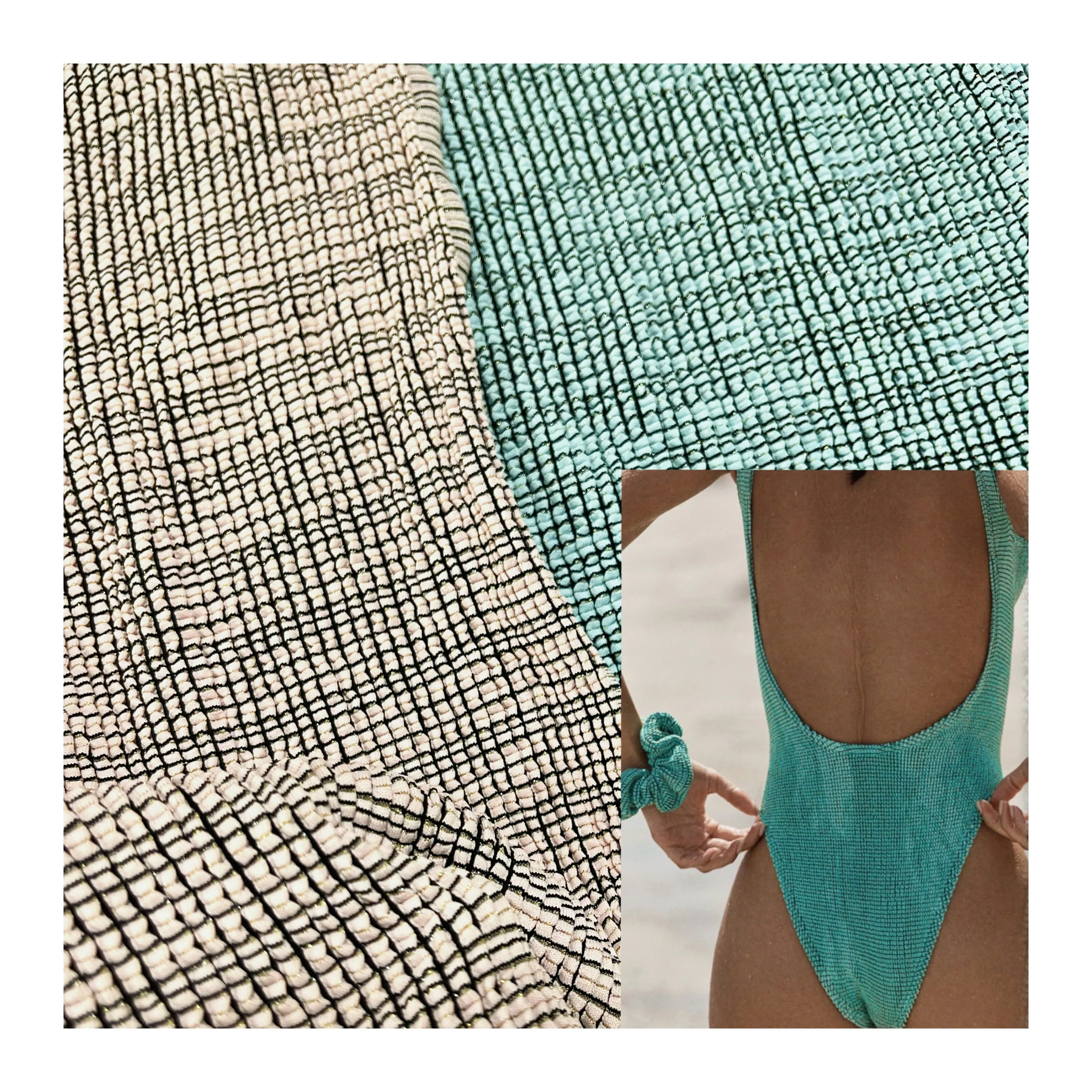 Hot selling new trendy custom stretch Nylon Spandex lurex metallic jacquard Fabric for swimwear Bikini Swimsuit shiny shimmer