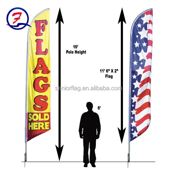 Custom Printing Beach flag Wind Trade show Swooper Bow Flying Beach Feather Flag