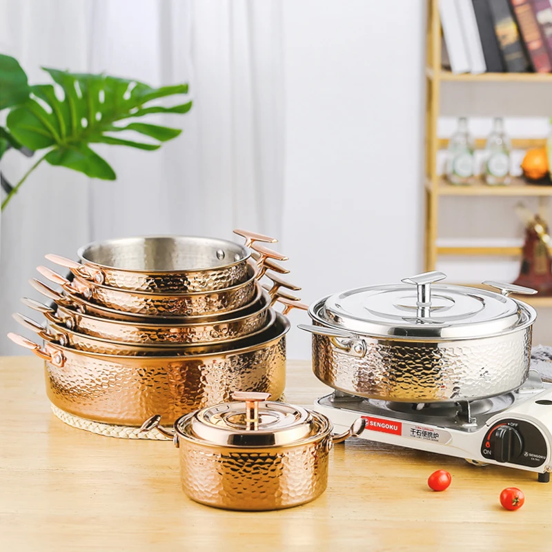 high class Hot conduct quick round party portable dining room 304stainless steel stewpot