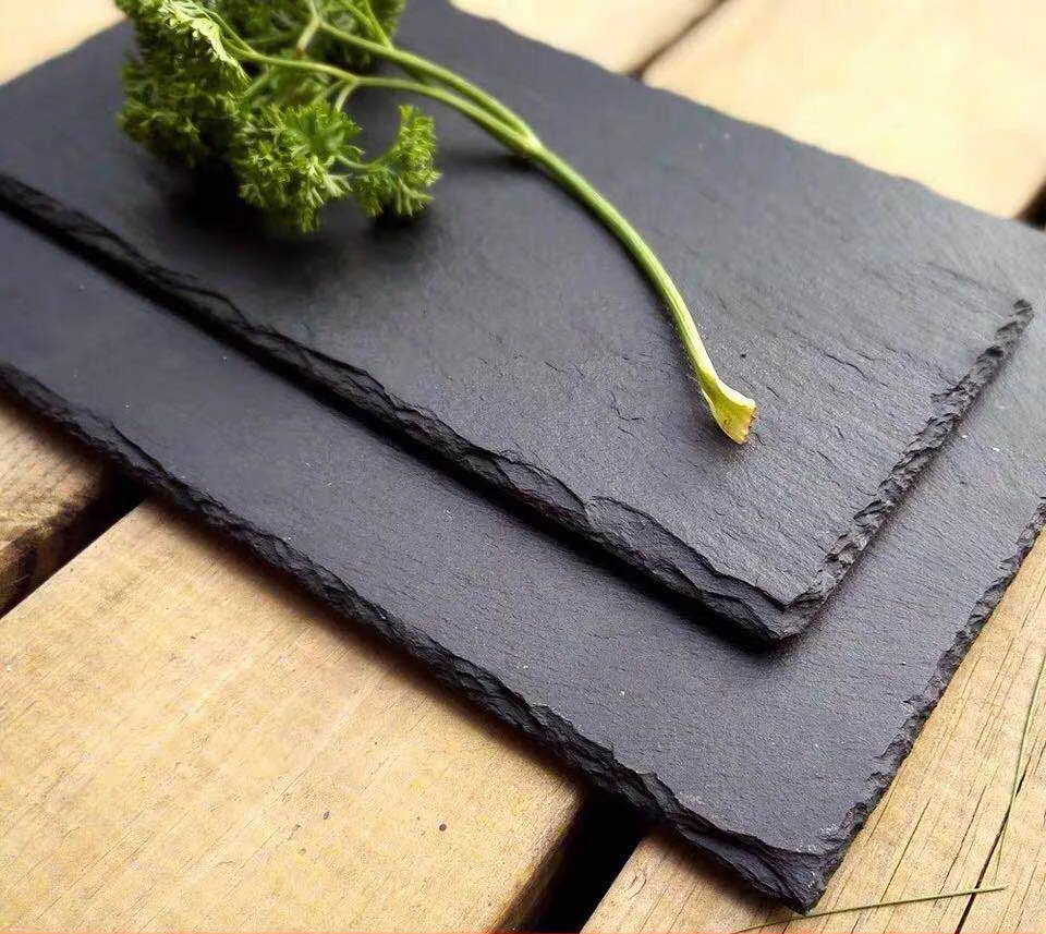 35x20cm Natural Edge Rectangle Slate Plate slate tray slate cheese board*