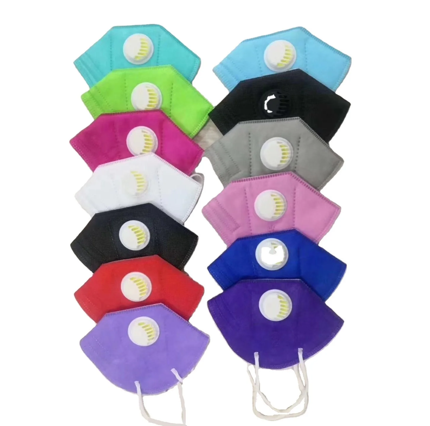 KN 95 маска серо-голубой/розовый/красный/белый/фиолетовый цвета: зеленый, черный цвета одноразовая Защитная маска для лица для женщин Человек Взрослый KN95 маска с клапаном