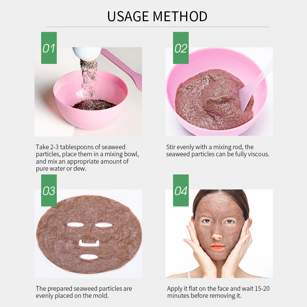
OEM/ODM custom acne treatment remove ance seaweed powder seaweed facial powder moisture mask acne mask 